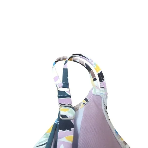 Birdsong Size 32I Bare Necessities Palm Print Underwire Wrap Tankini Swim Top - Picture 10 of 14